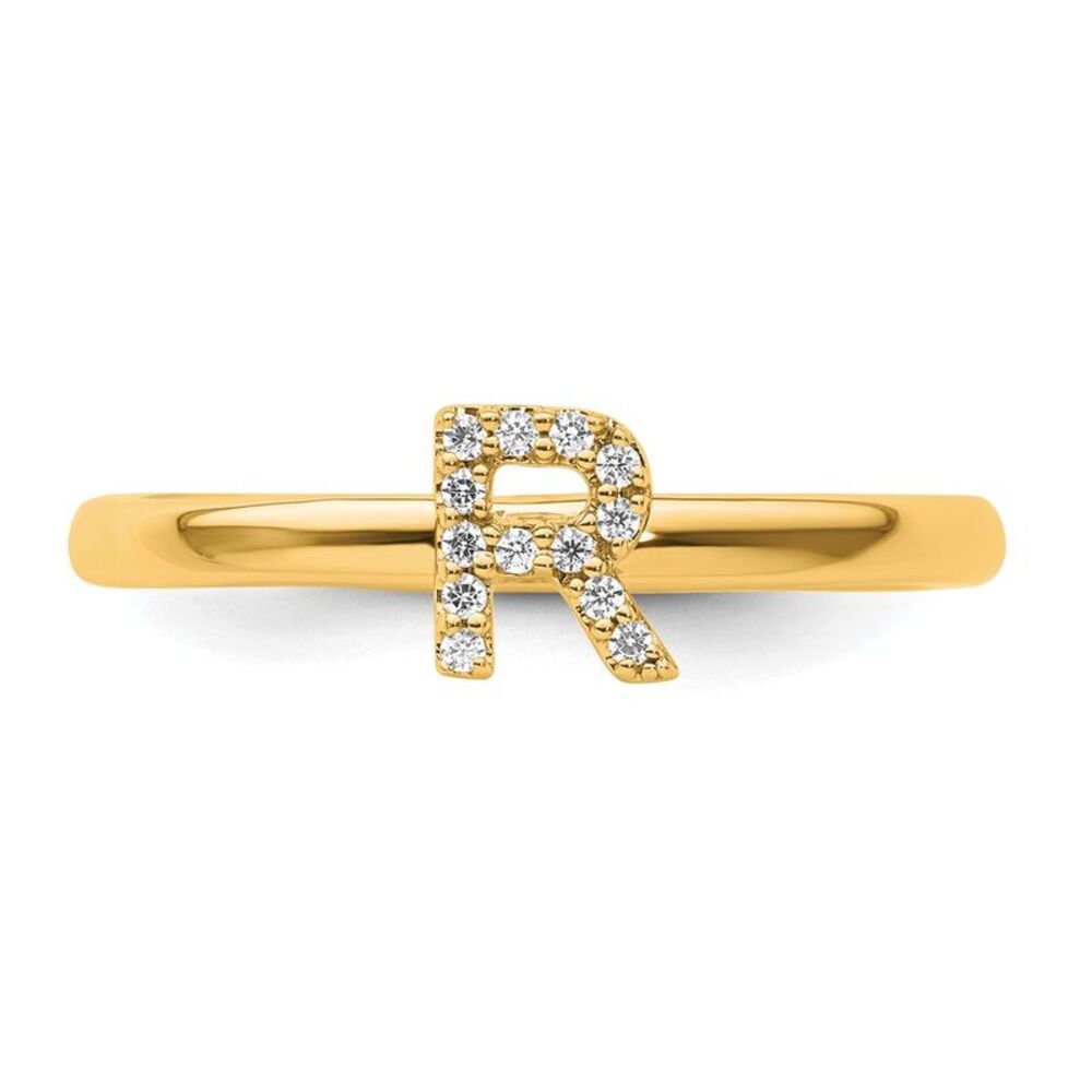 Kazi Luxury 14k Yellow Gold Stackable Diamond Ini… - image 4